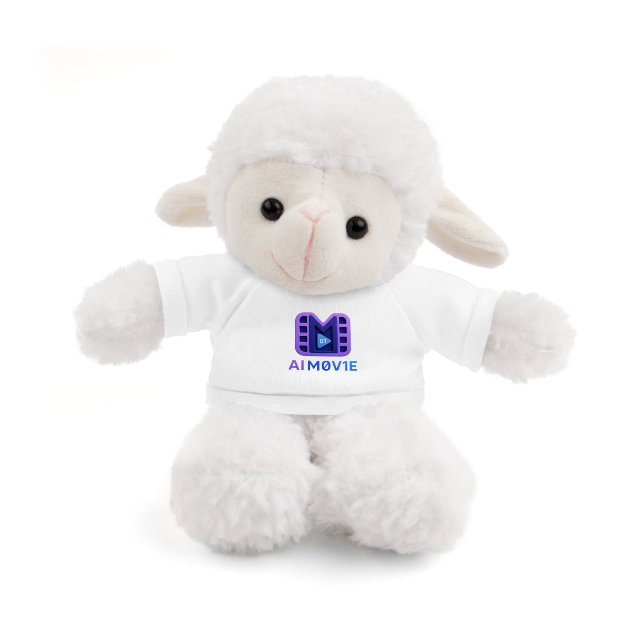 Purple Logo Teddy Bear Plush with Tee — Cute Branded Stuffed Animal Gift