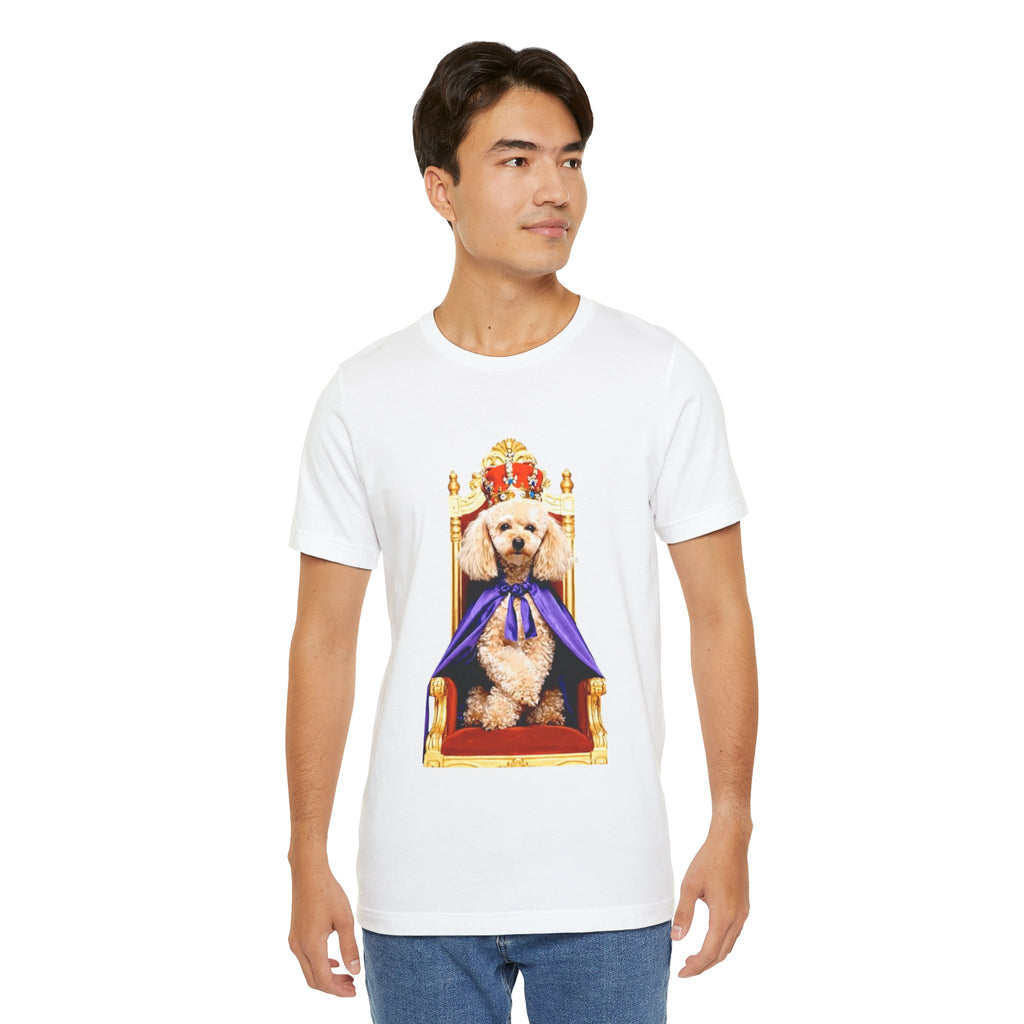 Poodle King T-Shirt - Crowned Pup on Throne Tee