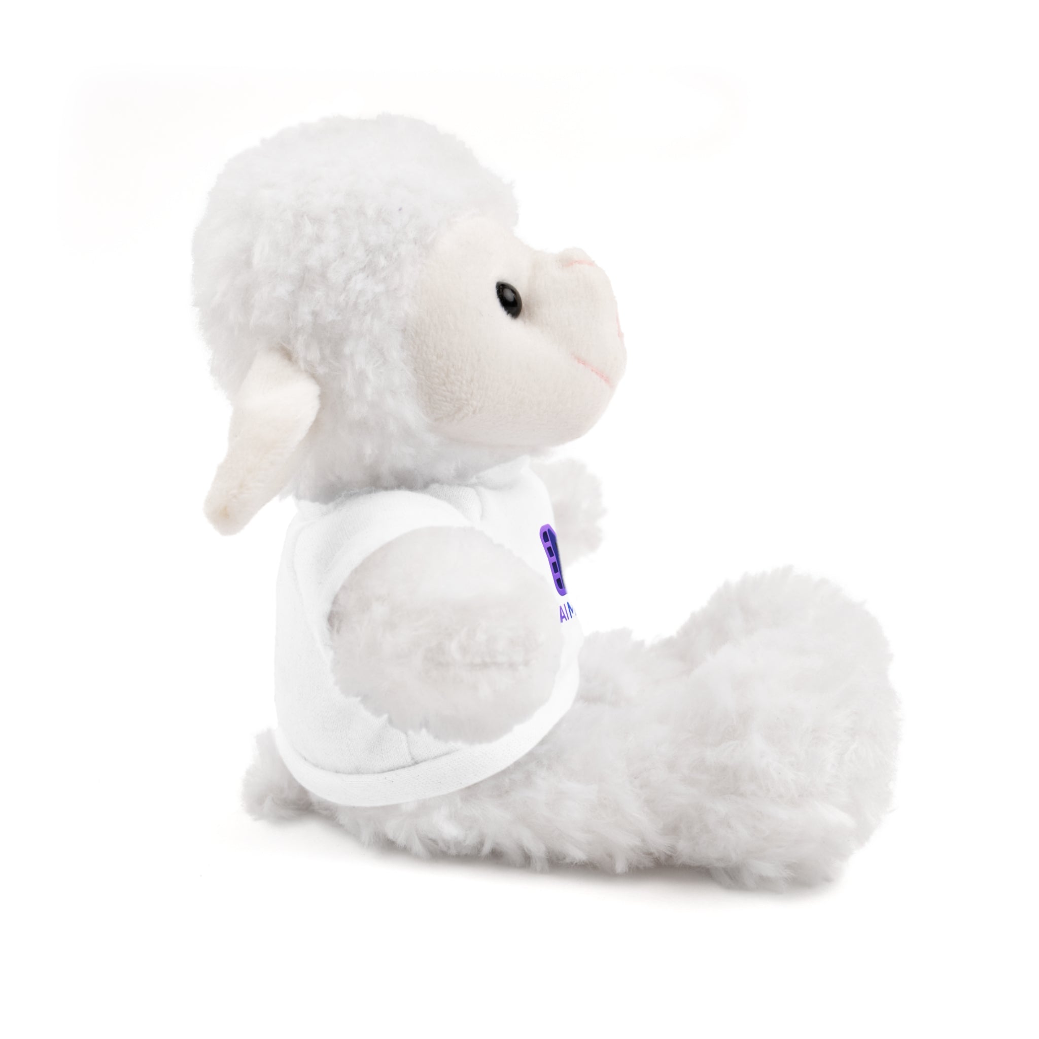 Purple Logo Teddy Bear Plush with Tee — Cute Branded Stuffed Animal Gift
