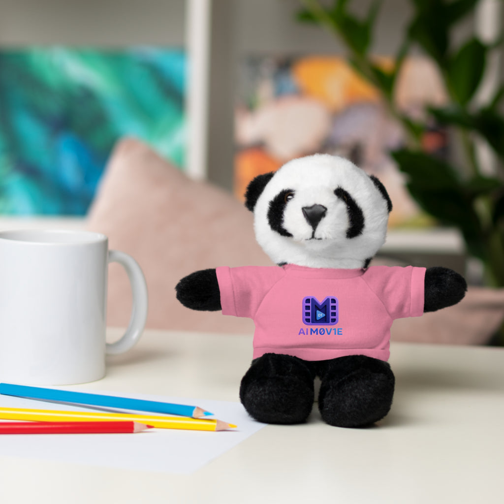 Purple Logo Teddy Bear Plush with Tee — Cute Branded Stuffed Animal Gift