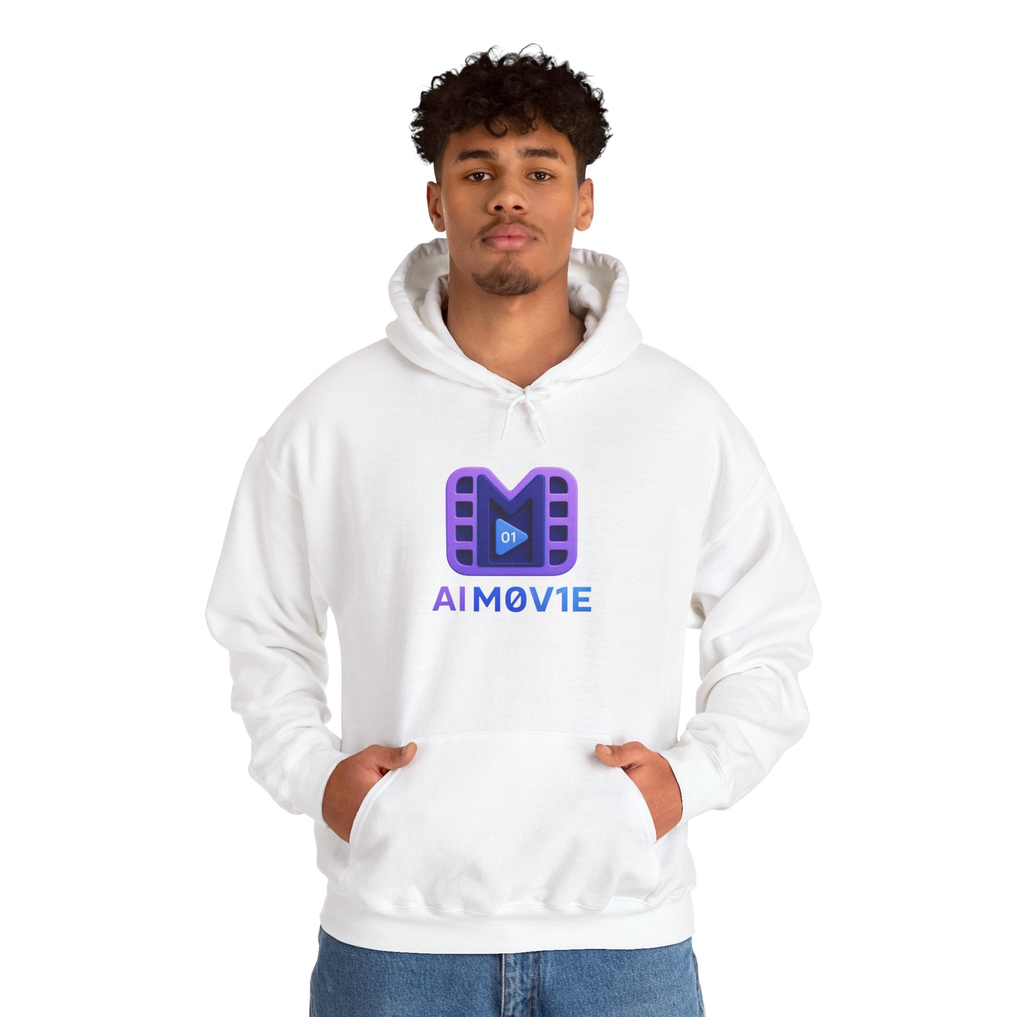 AI M0V1E - Logo Hoodie — Film Clip Graphic Hooded Sweatshirt