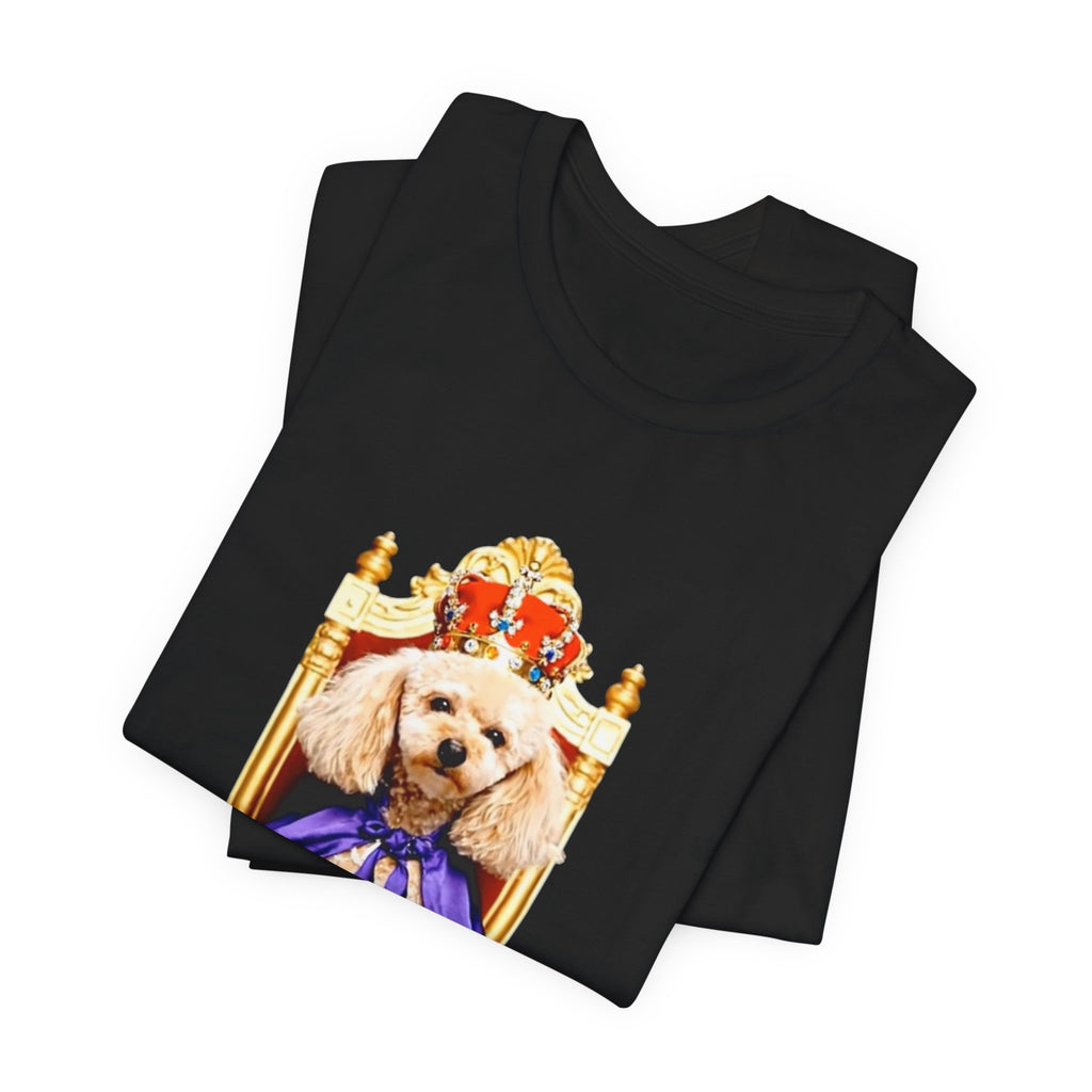 Poodle King T-Shirt - Crowned Pup on Throne Tee