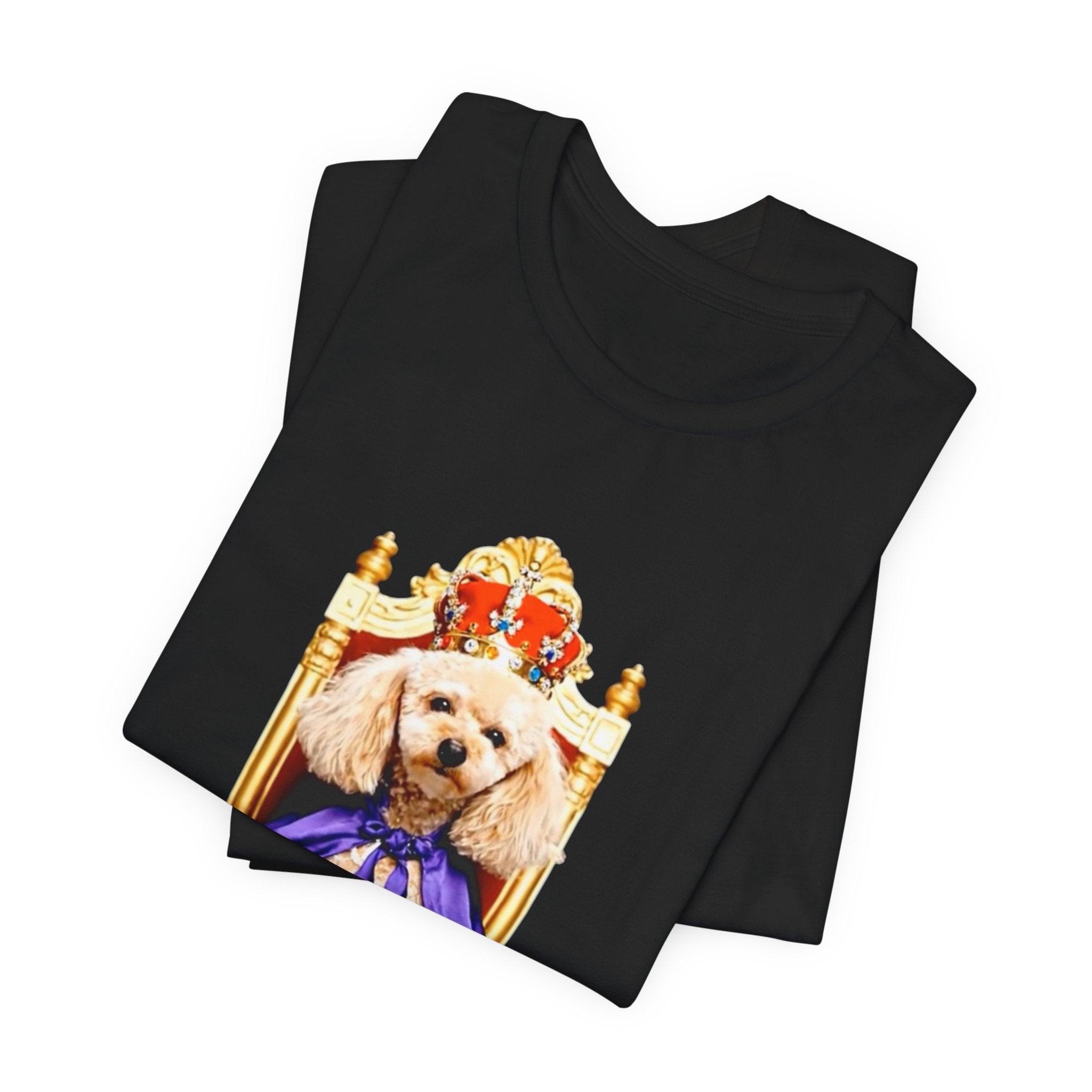 Poodle King T-Shirt - Crowned Pup on Throne Tee