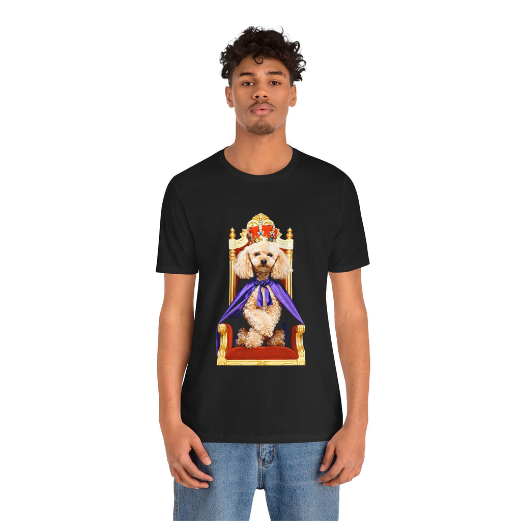 Poodle King T-Shirt - Crowned Pup on Throne Tee