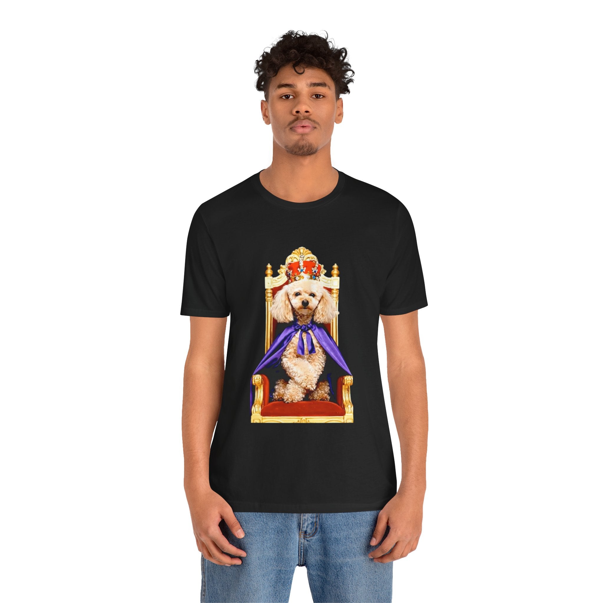 Poodle King T-Shirt - Crowned Pup on Throne Tee