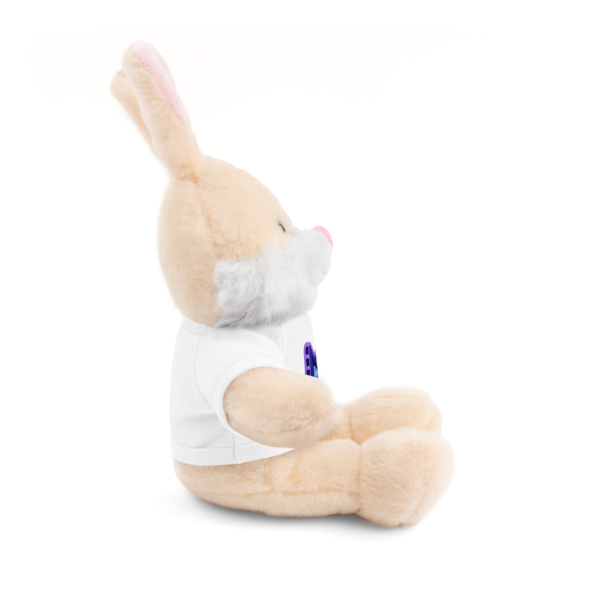 Purple Logo Teddy Bear Plush with Tee — Cute Branded Stuffed Animal Gift