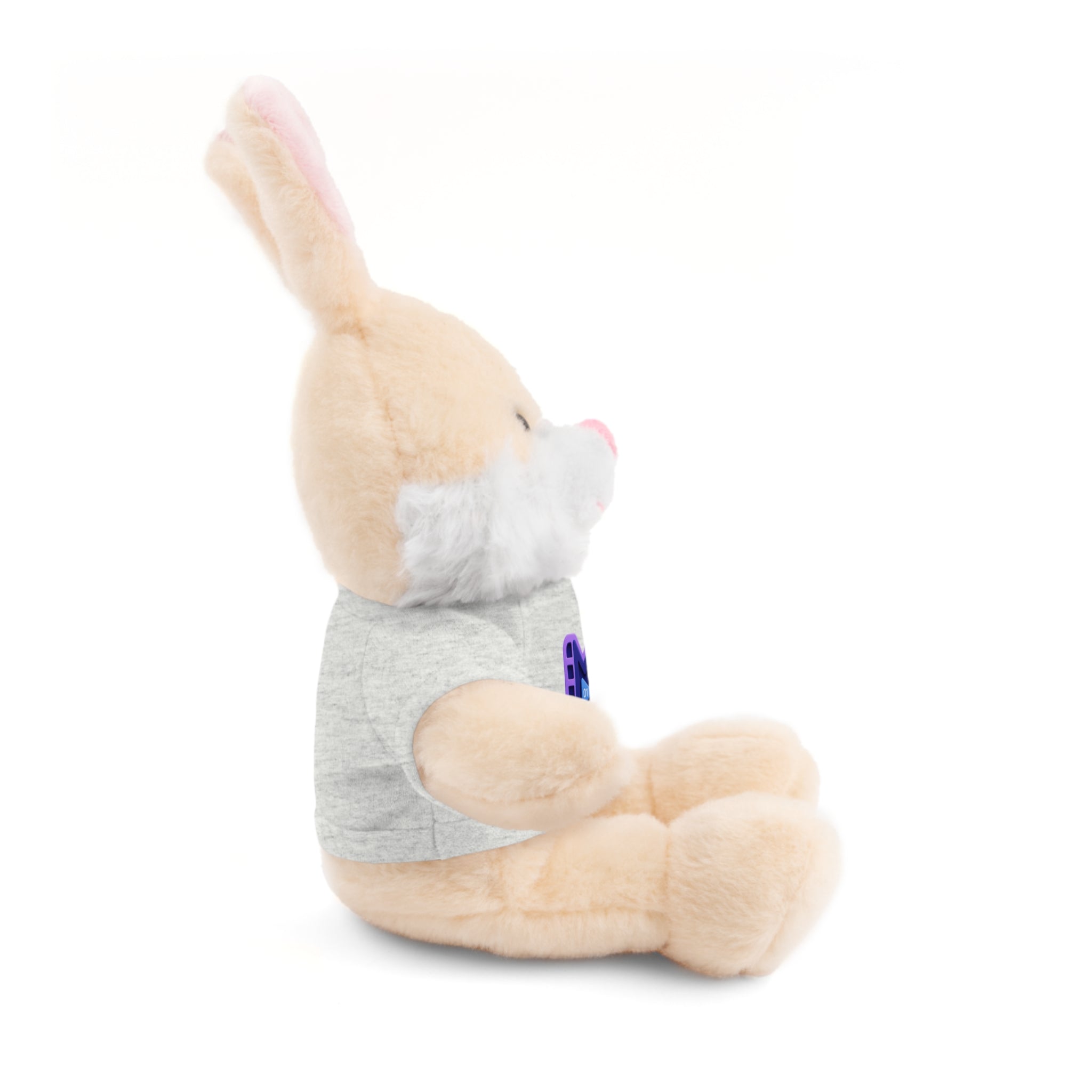 Purple Logo Teddy Bear Plush with Tee — Cute Branded Stuffed Animal Gift