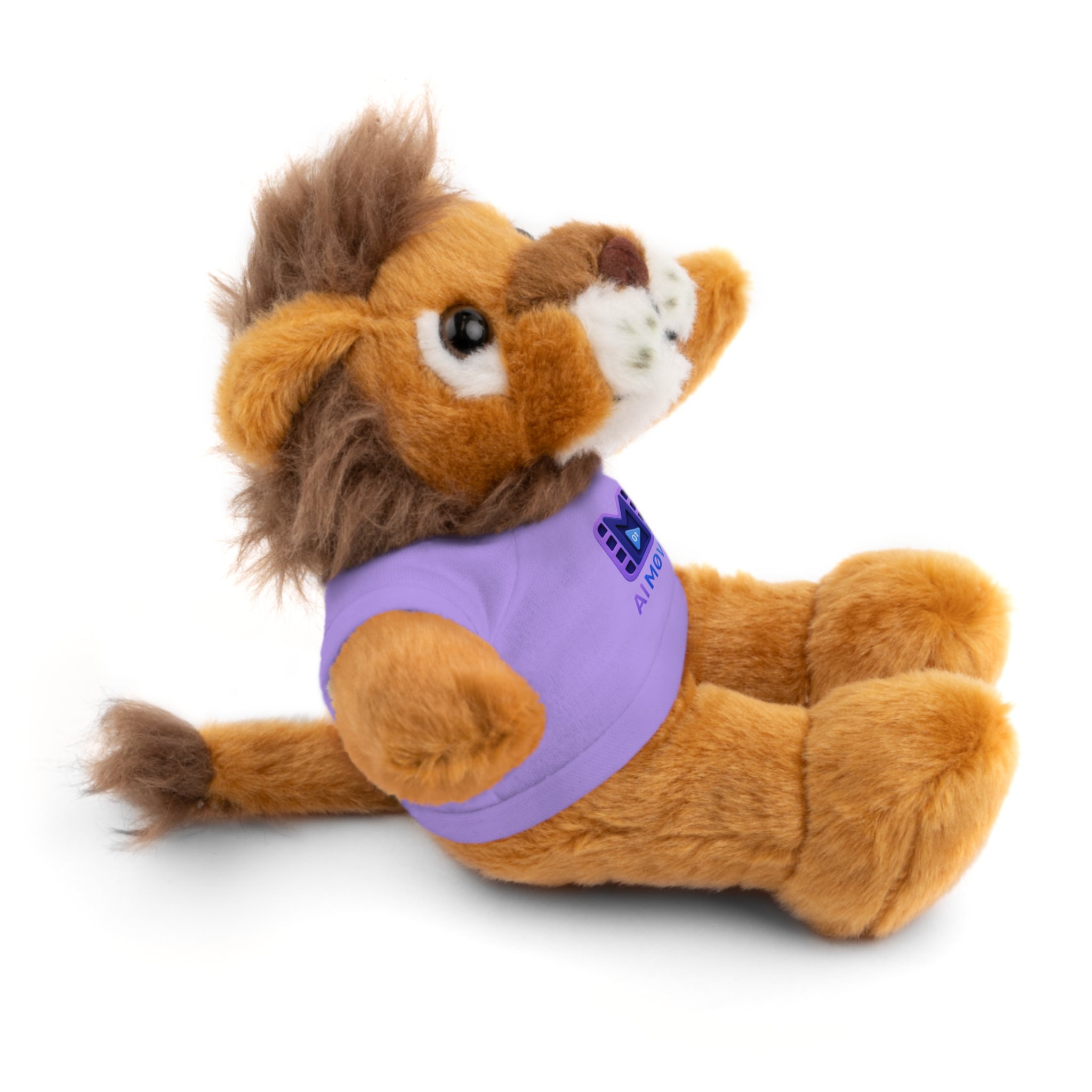 Purple Logo Teddy Bear Plush with Tee — Cute Branded Stuffed Animal Gift