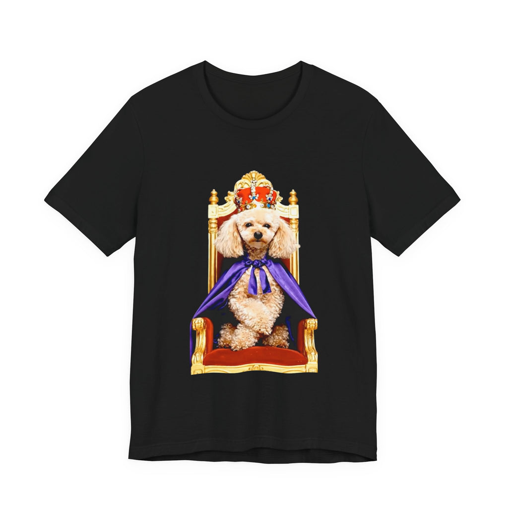 Poodle King T-Shirt - Crowned Pup on Throne Tee