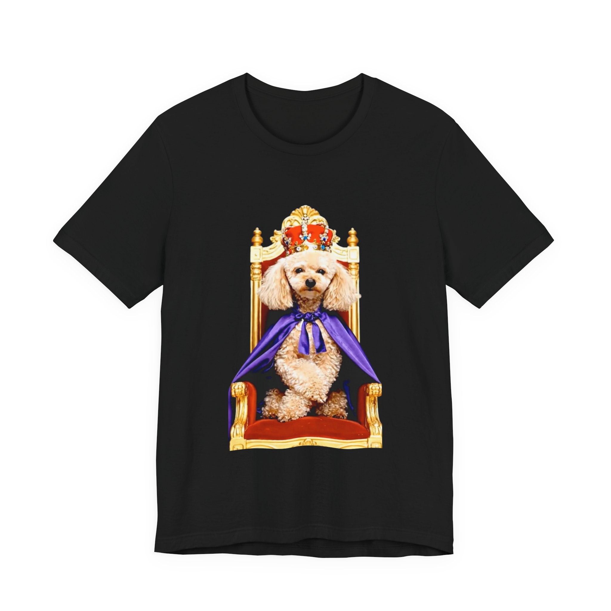 Poodle King T-Shirt - Crowned Pup on Throne Tee