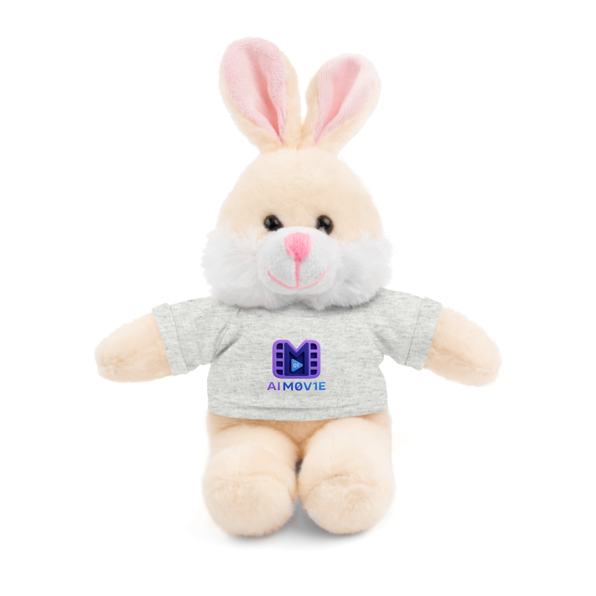 Purple Logo Teddy Bear Plush with Tee — Cute Branded Stuffed Animal Gift