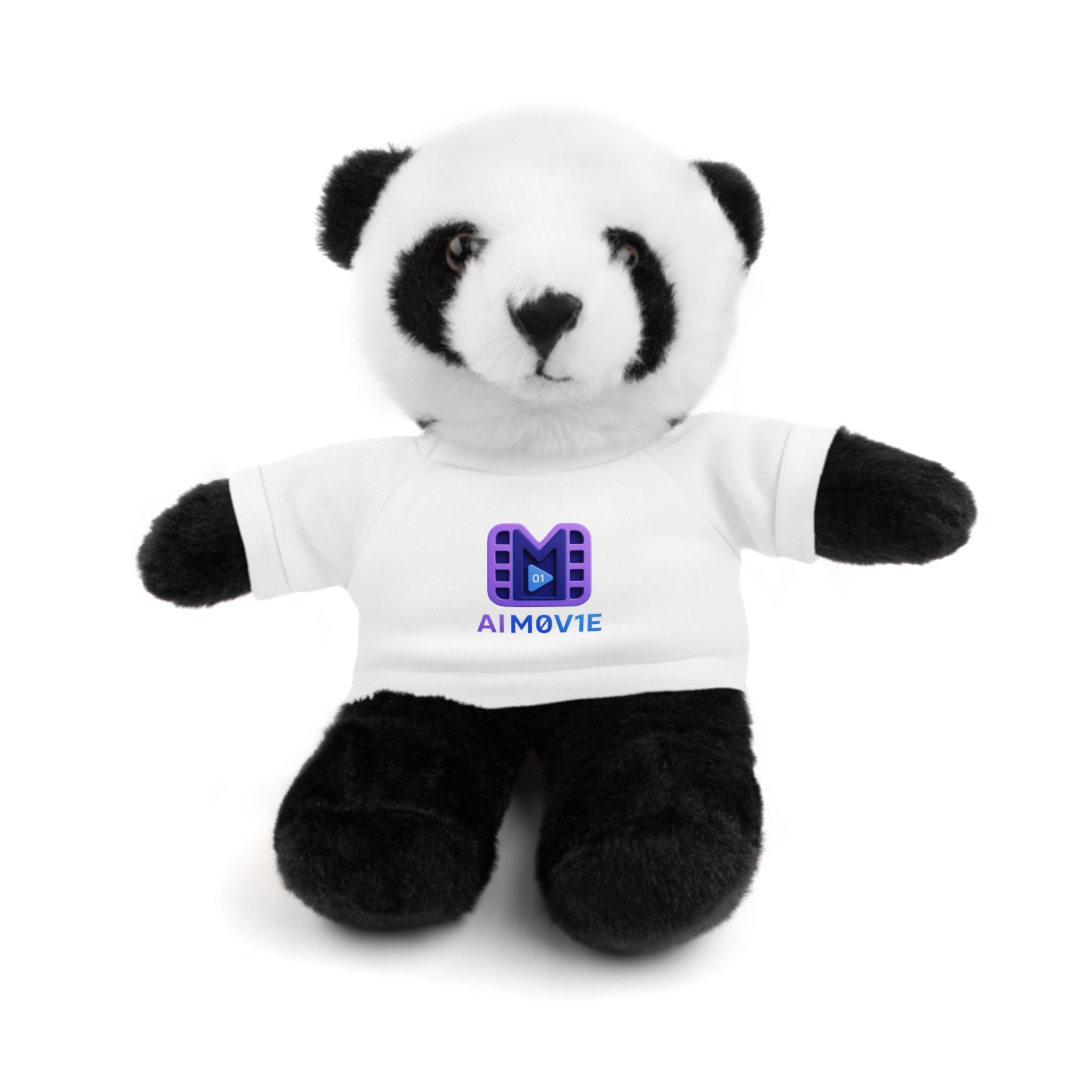 Purple Logo Teddy Bear Plush with Tee — Cute Branded Stuffed Animal Gift