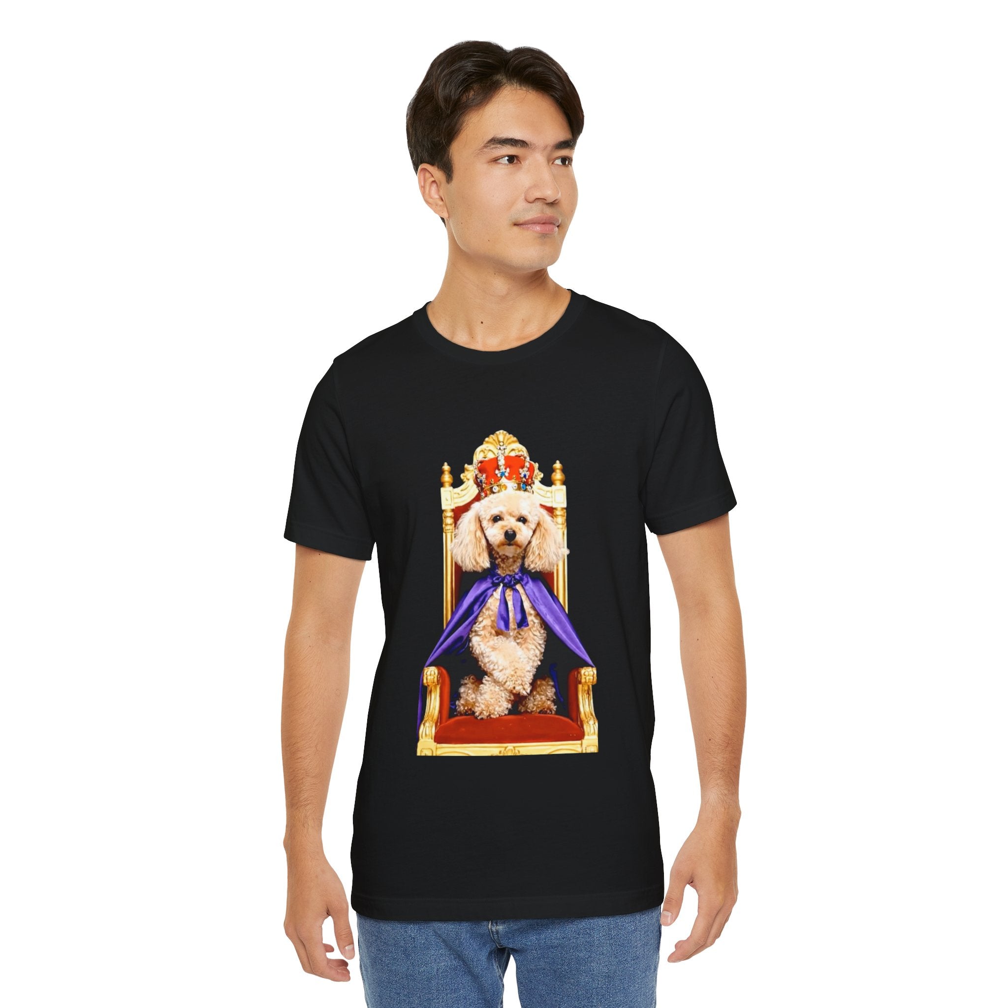 Poodle King T-Shirt - Crowned Pup on Throne Tee